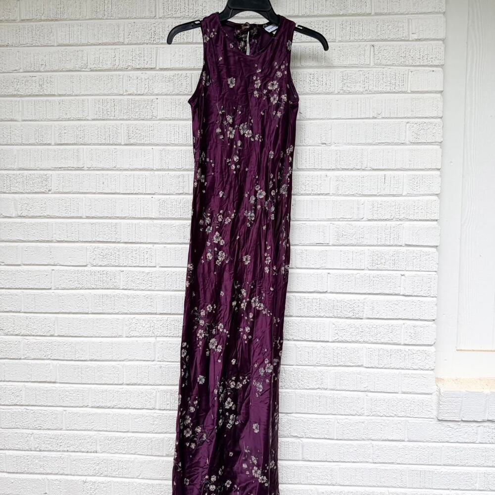 Vintage 90s Breakin Loose Purple Floral Maxi Dress